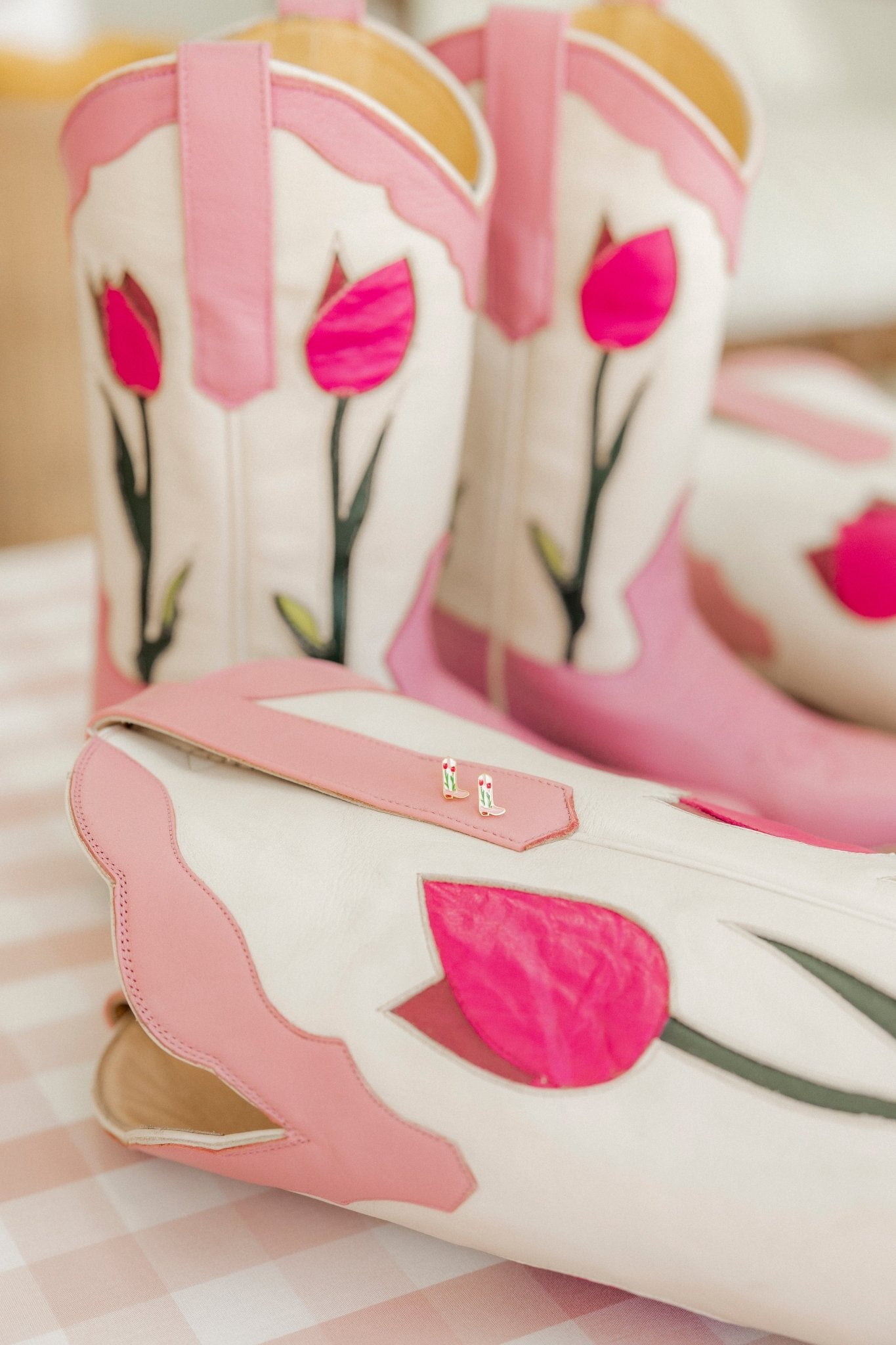 Screwback Stud Earrings - Tulip Cowgirl Boot - LINNY CO WholesaleStuds