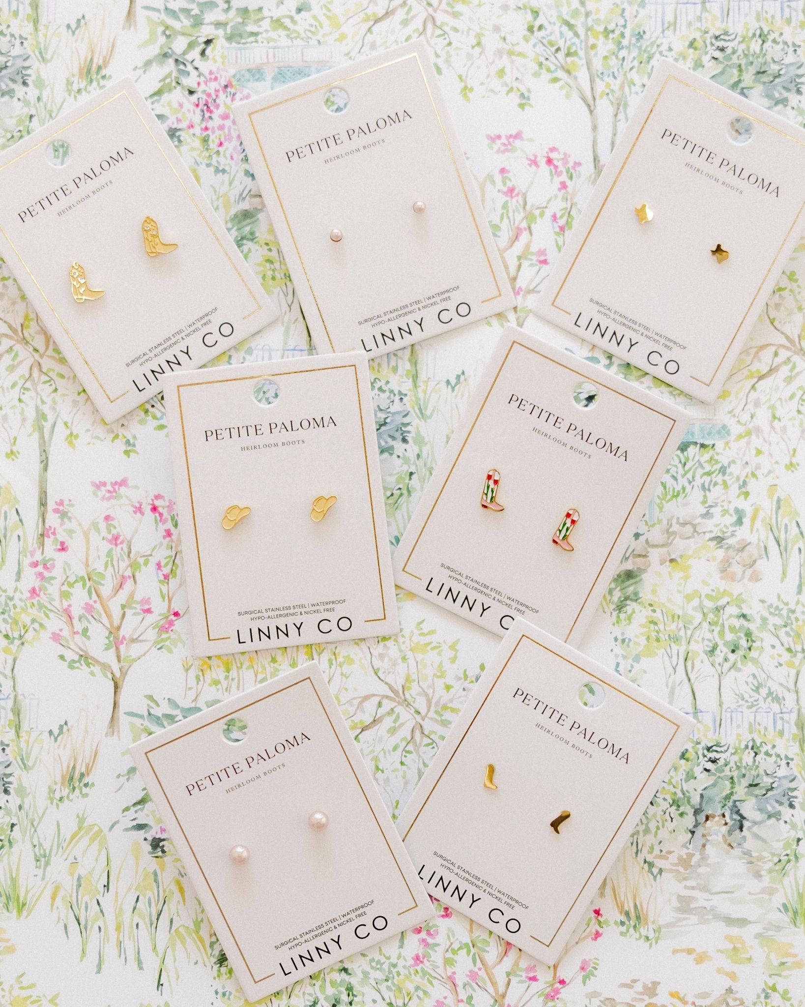 Screwback Stud Earrings - Tulip Cowgirl Boot - LINNY CO WholesaleStuds