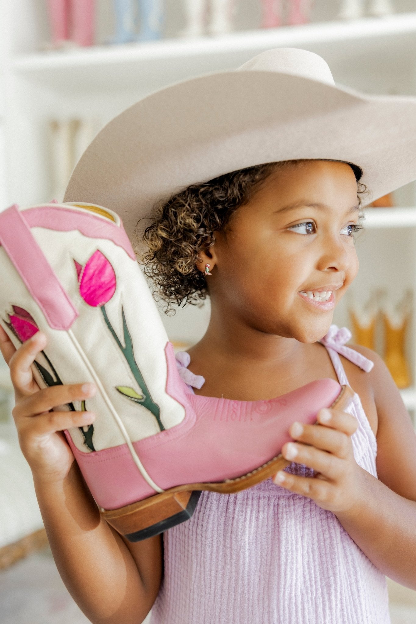 Screwback Stud Earrings - Tulip Cowgirl Boot - LINNY CO WholesaleStuds
