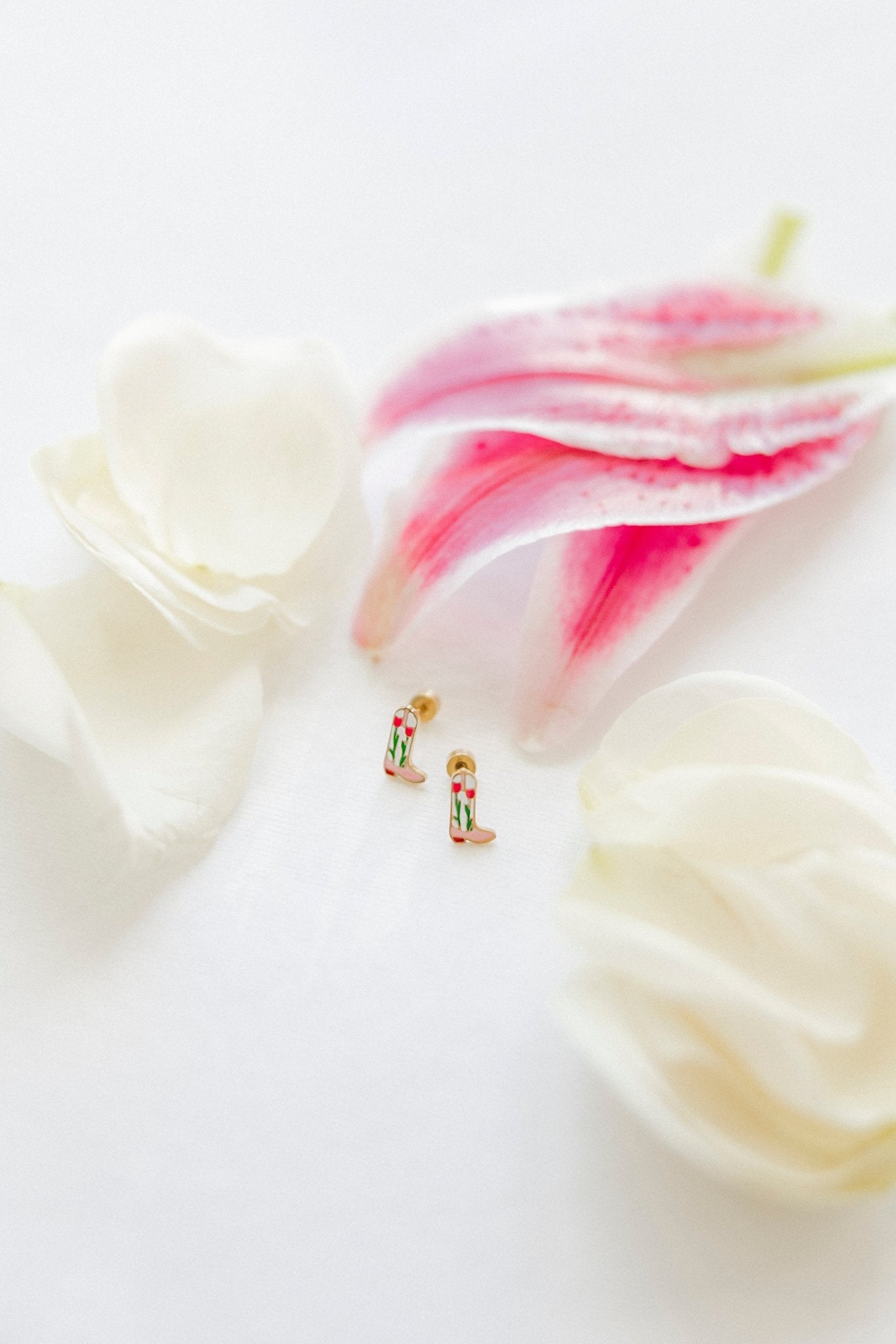 Screwback Stud Earrings - Tulip Cowgirl Boot - LINNY CO WholesaleStuds