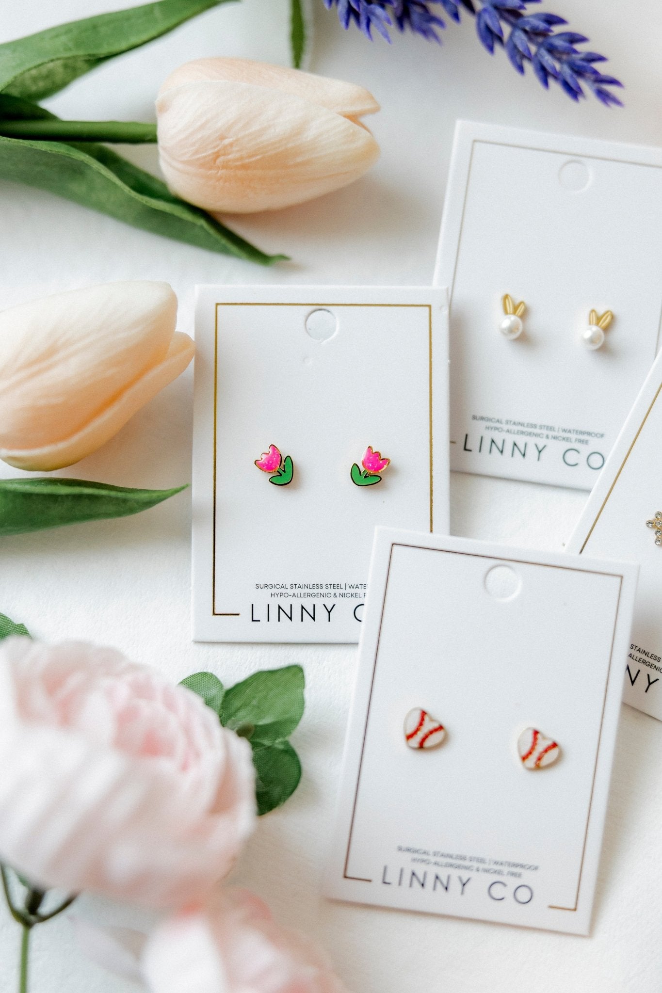 Screwback Stud Earrings - Tulip Pink - LINNY CO WholesaleStuds