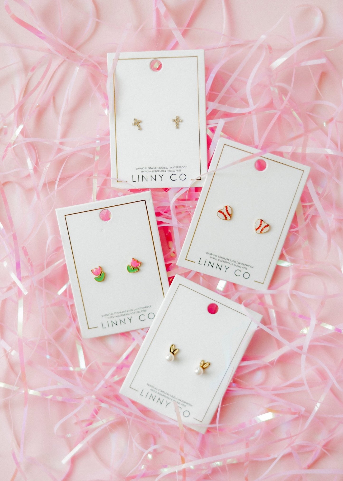 Screwback Stud Earrings - Tulip Pink - LINNY CO WholesaleStuds