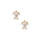 Screwback Stud Earrings - Turtle CZ Gold - LINNY CO Wholesale