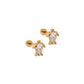 Screwback Stud Earrings - Turtle CZ Gold - LINNY CO Wholesale