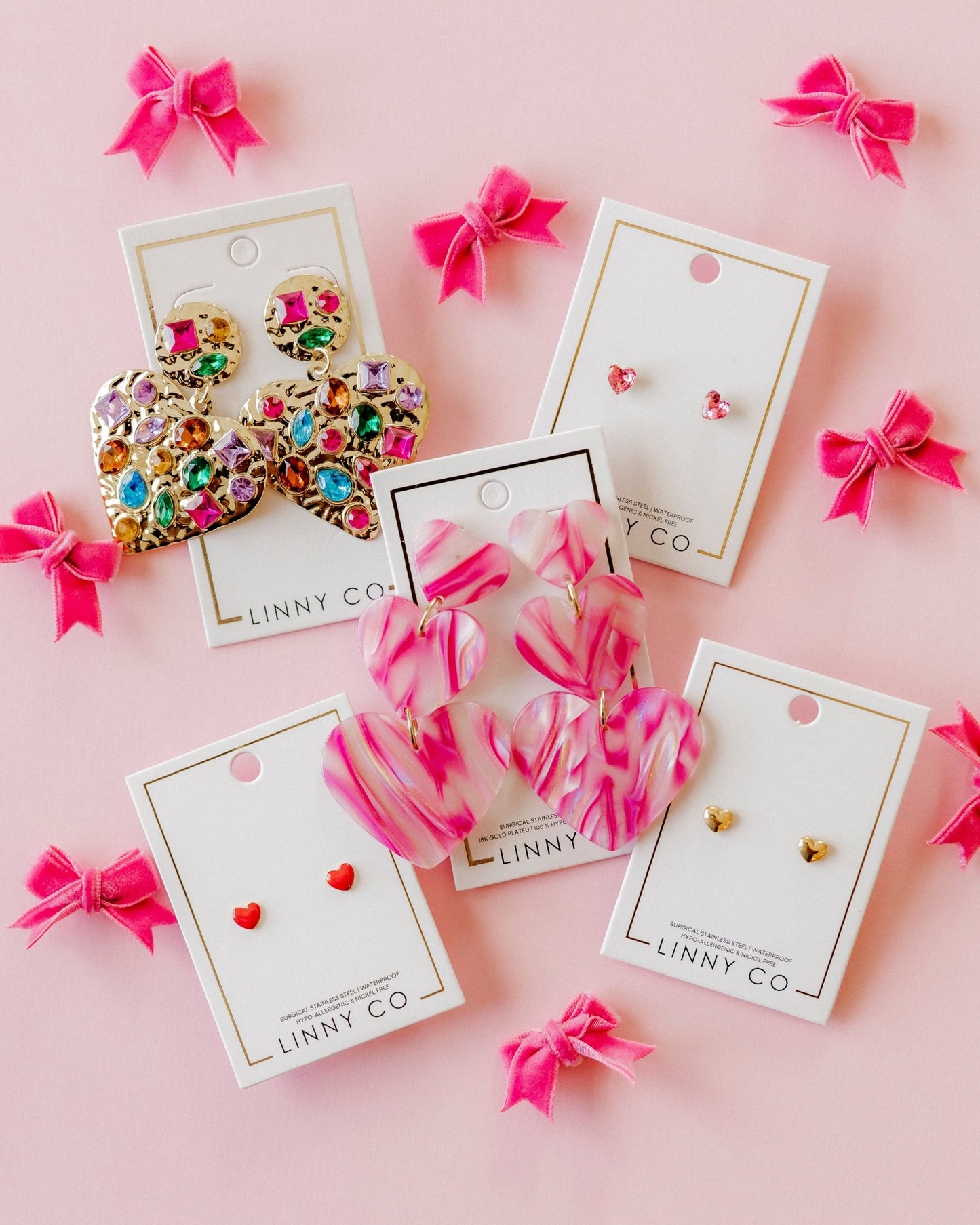 Screwback Stud Earrings - Valentina Red - LINNY CO WholesaleStuds