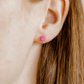 Screwback Stud Earrings - Venus Opal Neon Pink - LINNY CO Wholesale