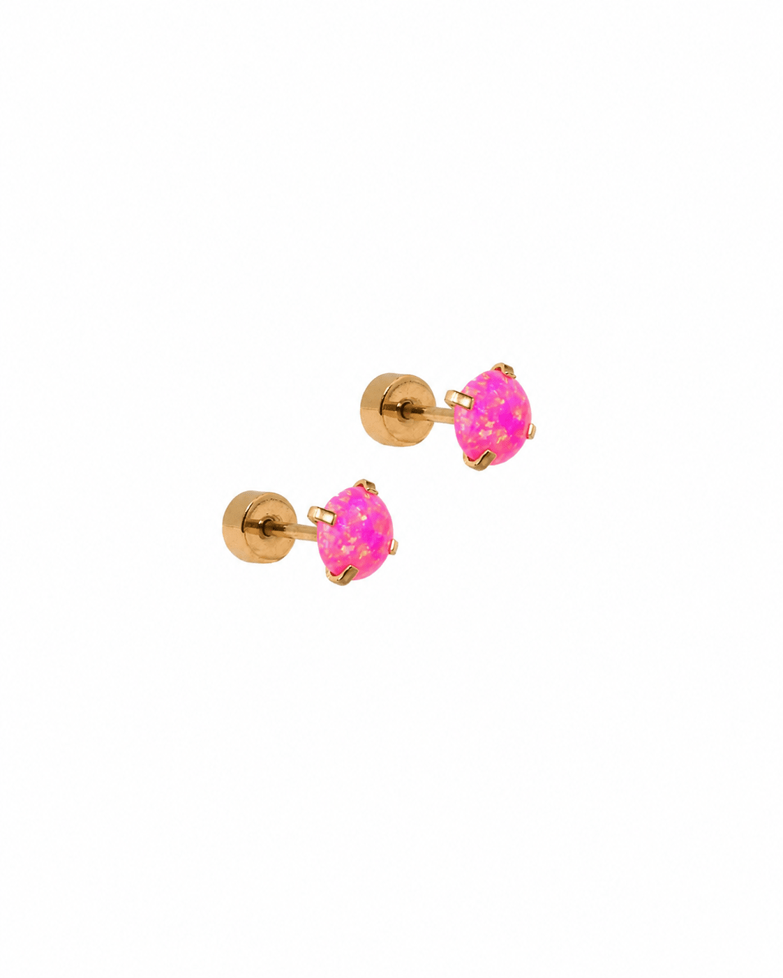 Screwback Stud Earrings - Venus Opal Neon Pink - LINNY CO Wholesale