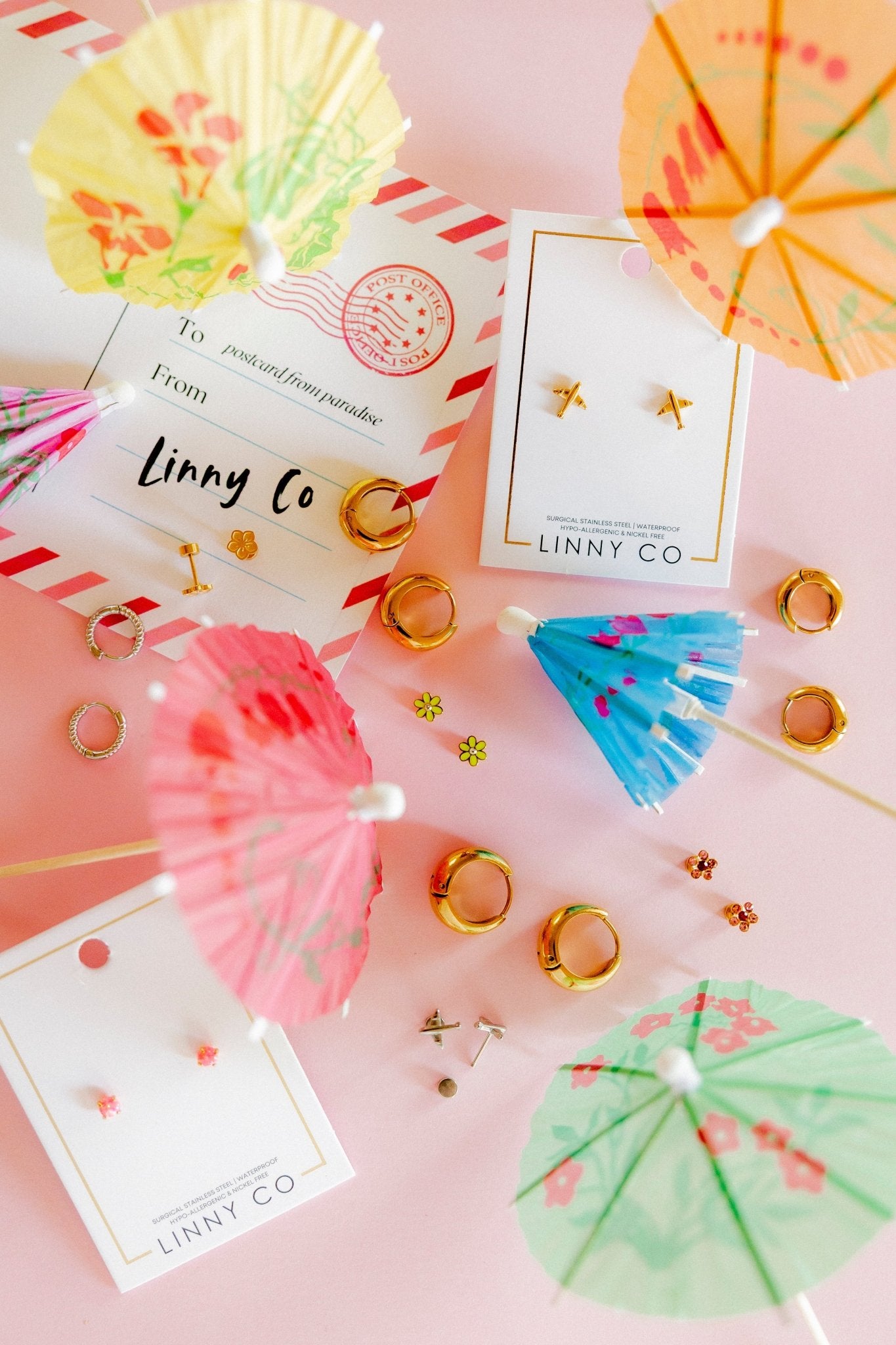Screwback Stud Earrings - Venus Opal Neon Pink - LINNY CO Wholesale
