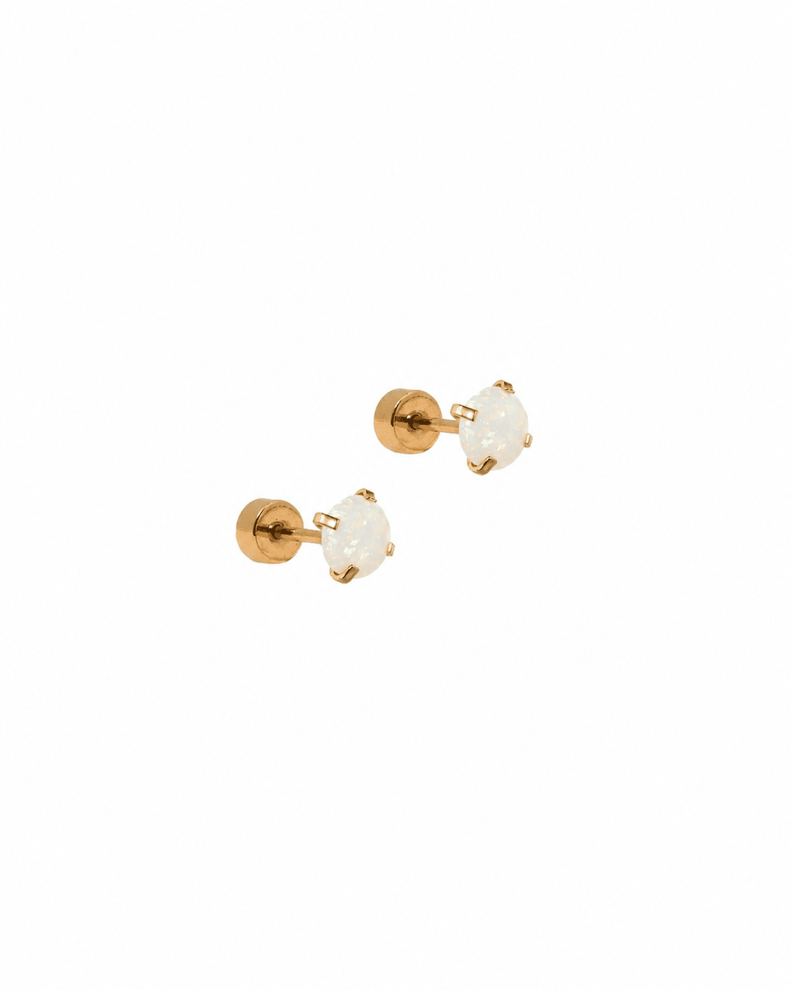 Screwback Stud Earrings - Venus Opal White - LINNY CO Wholesale