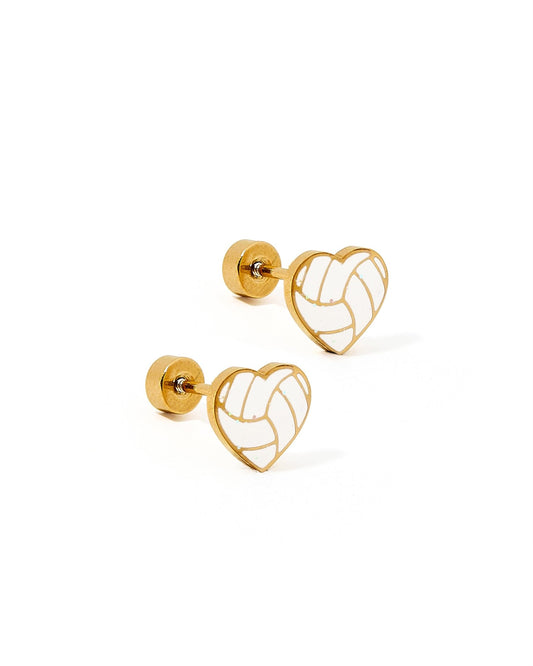 Screwback Stud Earrings - Volleyball - LINNY CO WholesaleStuds