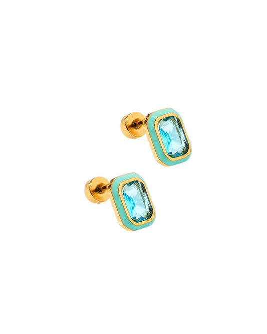 Screwback Stud Earrings - Whitney Aqua Dream - LINNY CO WholesaleStuds