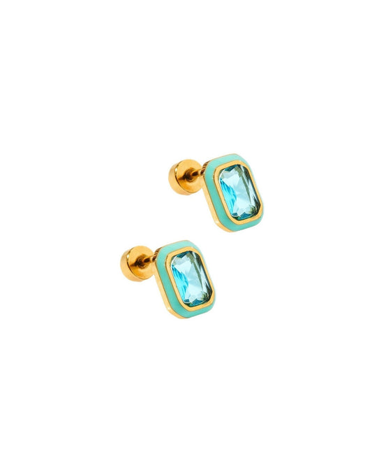 Screwback Stud Earrings - Whitney Aqua Dream - LINNY CO WholesaleStuds