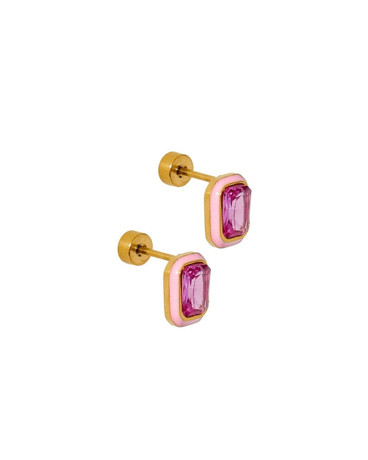 Screwback Stud Earrings - Whitney Bubblegum Pink - LINNY CO WholesaleStuds