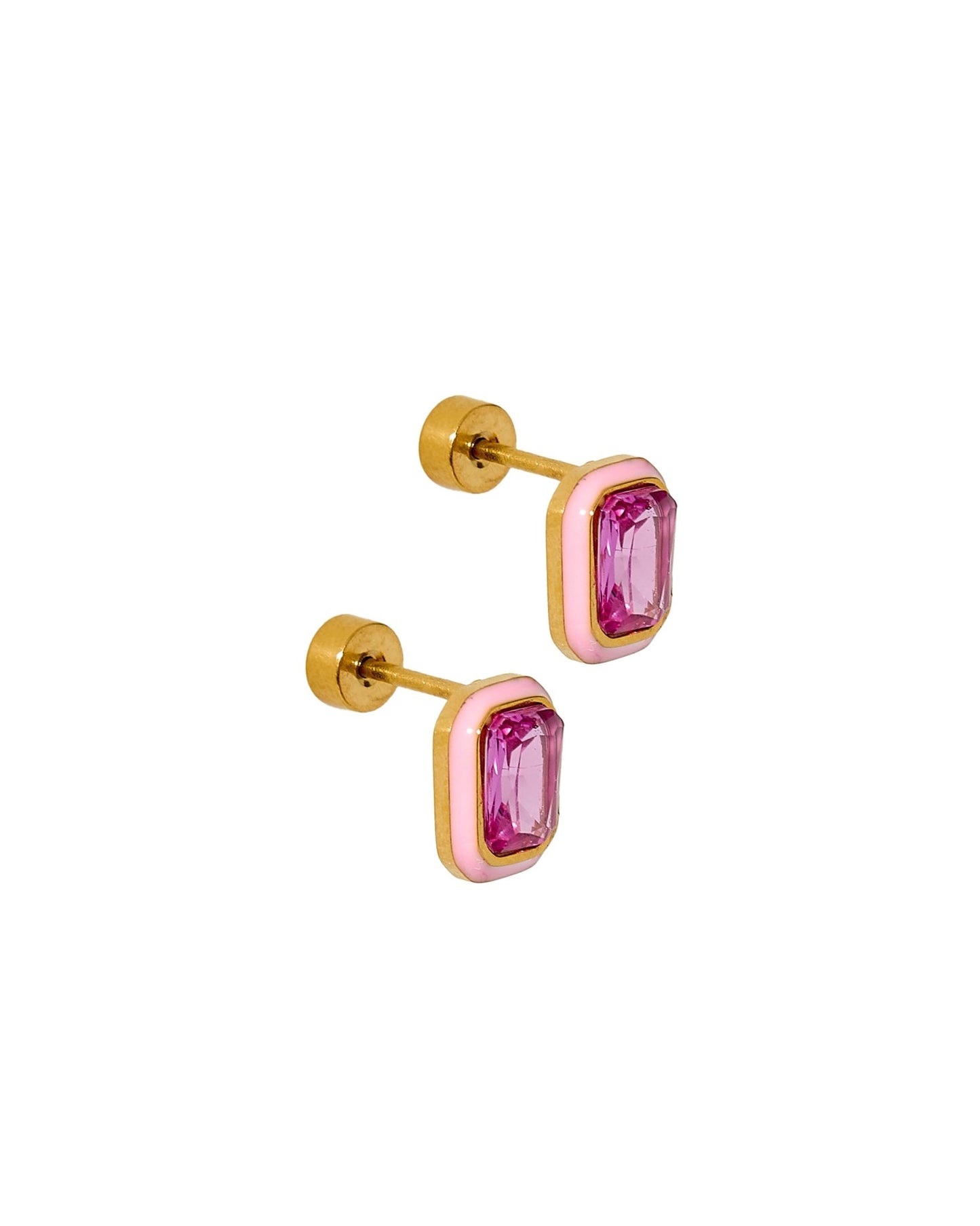 Screwback Stud Earrings - Whitney Bubblegum Pink - LINNY CO WholesaleStuds