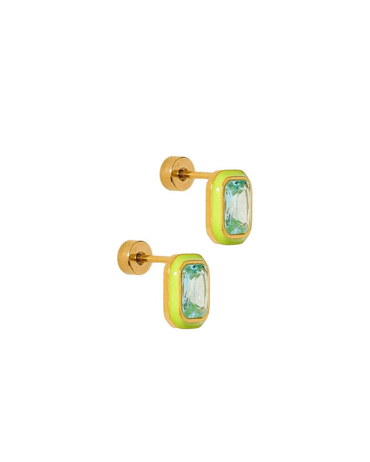 Screwback Stud Earrings - Whitney Lime Zest - LINNY CO WholesaleStuds