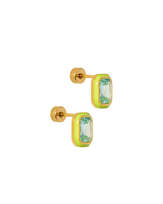 Screwback Stud Earrings - Whitney Lime Zest - LINNY CO WholesaleStuds