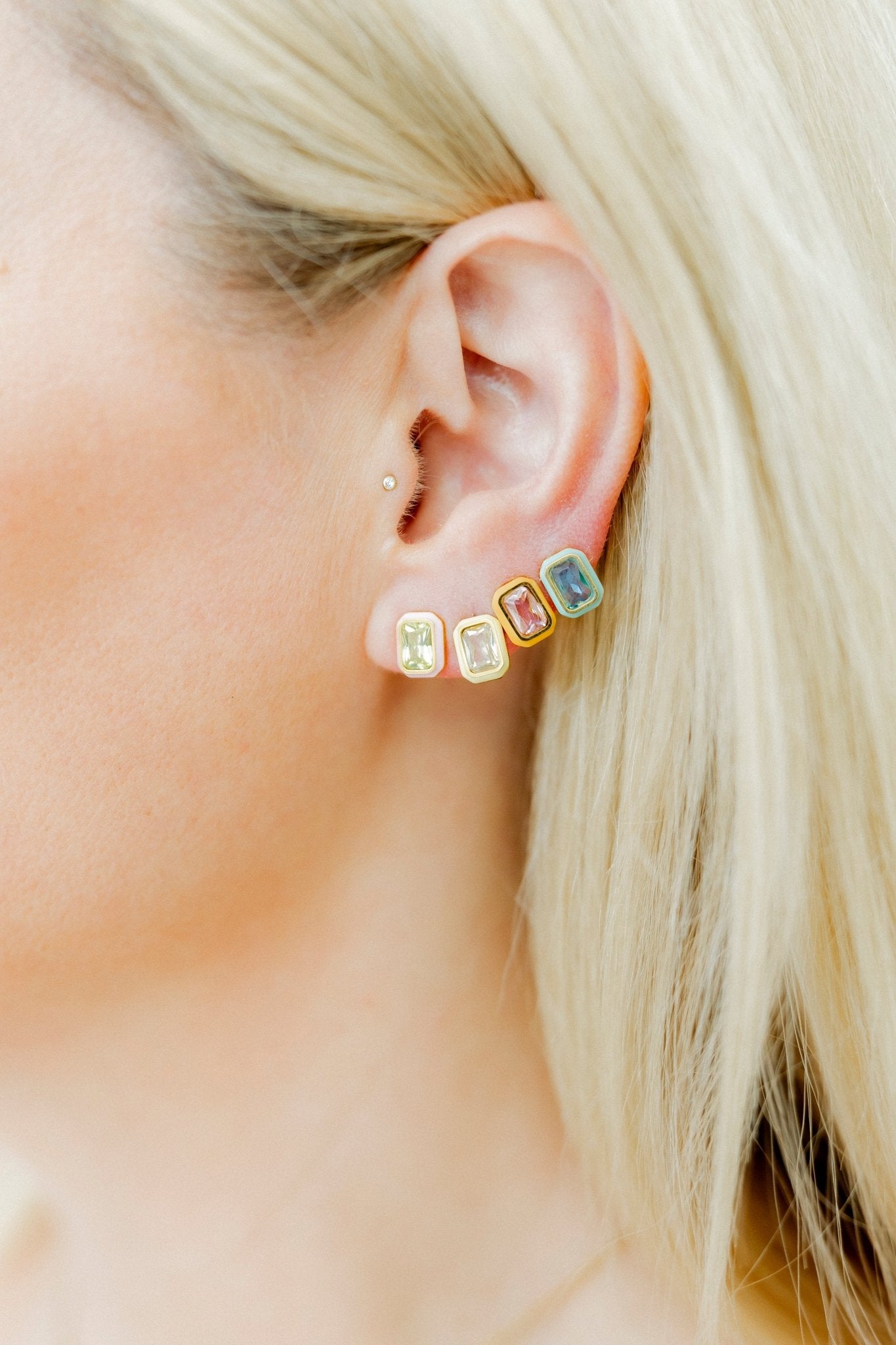 Screwback Stud Earrings - Whitney Pink Apple - LINNY CO WholesaleStuds