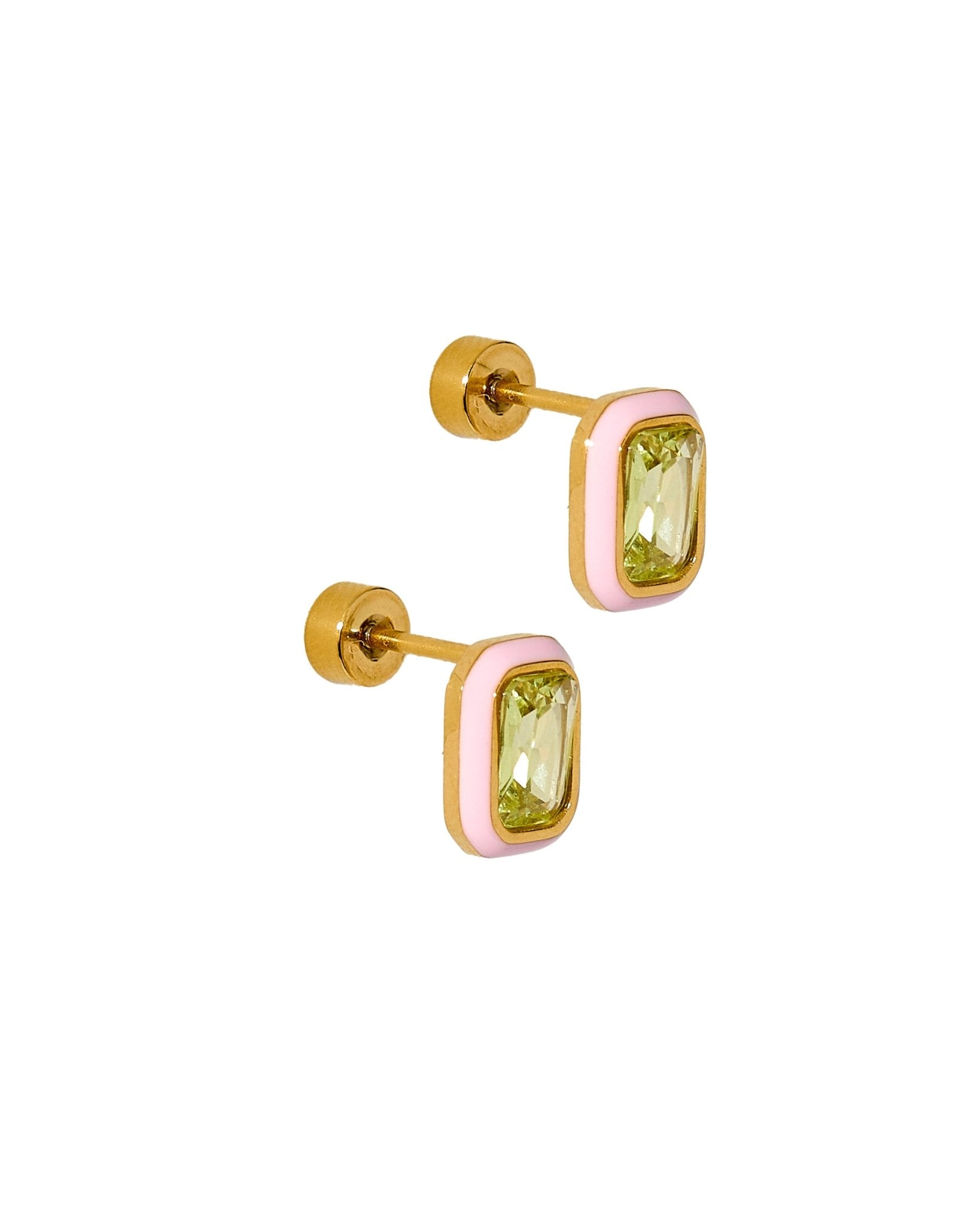 Screwback Stud Earrings - Whitney Pink Apple - LINNY CO WholesaleStuds