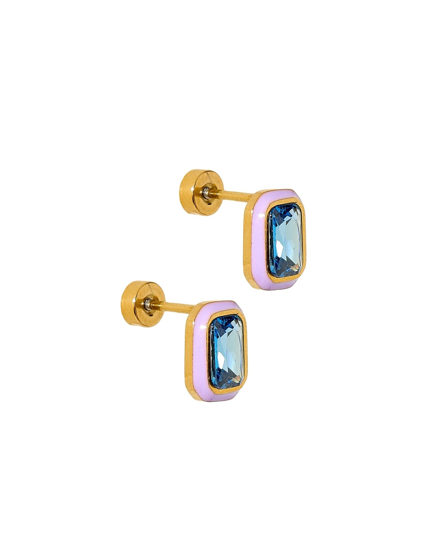 Screwback Stud Earrings - Whitney Violet Bloom - LINNY CO WholesaleStuds