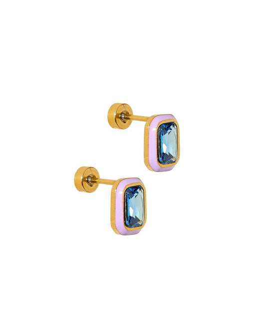 Screwback Stud Earrings - Whitney Violet Bloom - LINNY CO WholesaleStuds