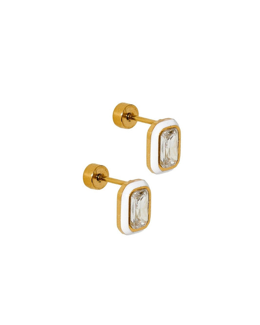 Screwback Stud Earrings - Whitney White Marshmallow - LINNY CO WholesaleStuds