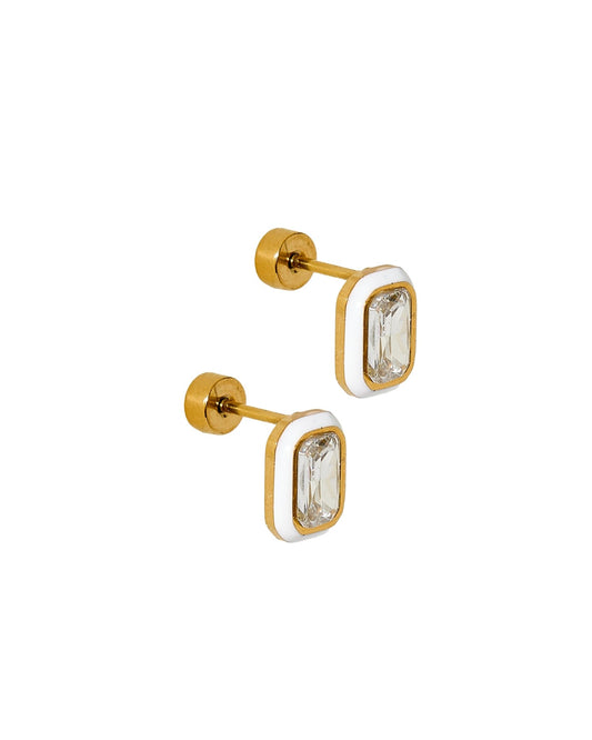 Screwback Stud Earrings - Whitney White Marshmallow - LINNY CO WholesaleStuds