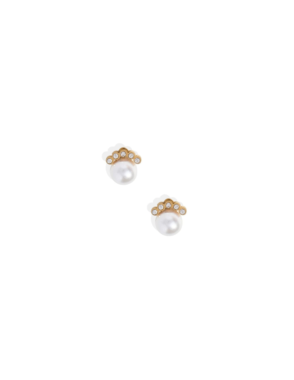 Screwback Stud Earrings - Winnie CZ Pearl Gold - LINNY CO WholesaleStuds