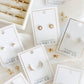 Screwback Stud Earrings - Winnie CZ Pearl Gold - LINNY CO WholesaleStuds