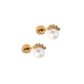 Screwback Stud Earrings - Winnie CZ Pearl Gold - LINNY CO WholesaleStuds