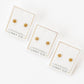 LINNY CO Snowflake Gold screwback stud earrings for kids & little girls — hypoallergenic, waterproof stainless steel with secure screwback backs, flat-lay styling.