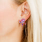 Sophia Bow Earrings - Pink Birthday Confetti - LINNY CO WholesaleAcetate