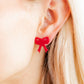 Sophia Bow Earrings - True Red - LINNY CO WholesaleAcetate