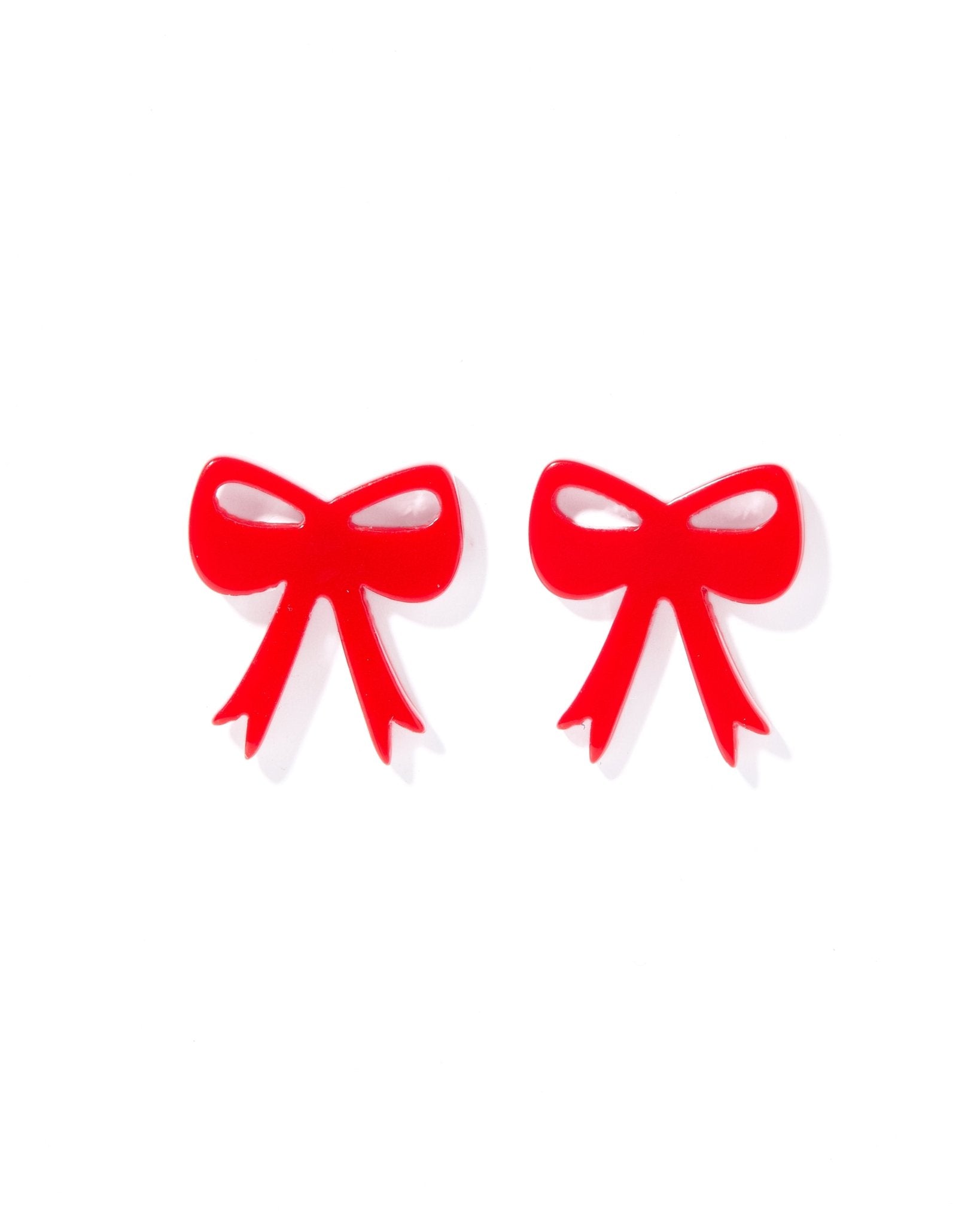 Sophia Bow Earrings - True Red - LINNY CO WholesaleAcetate
