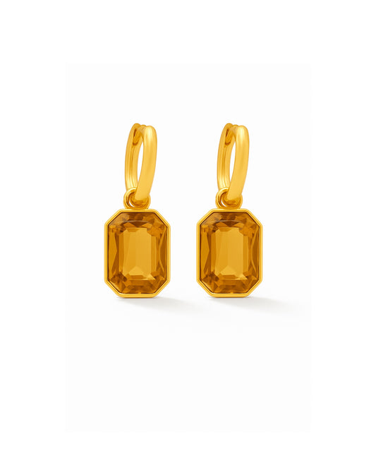 Huggie Charm Earrings - Diana Champagne