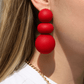 Valerie Statement Earrings - Red - LINNY CO WholesaleMetals