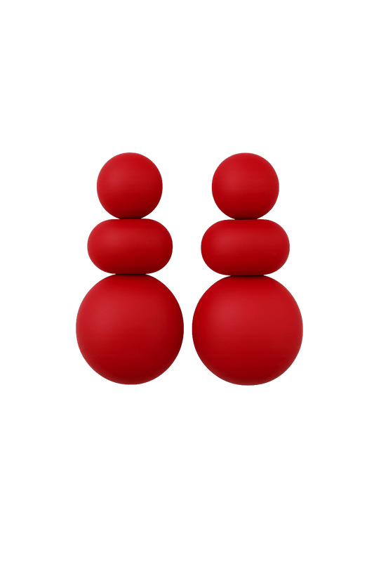 Valerie Statement Earrings - Red - LINNY CO WholesaleMetals