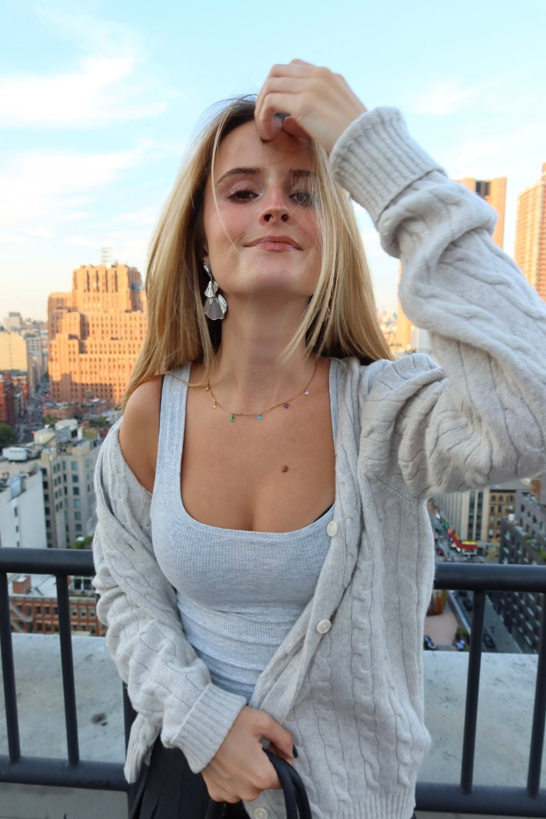 Wynn Statement Earrings Silver - LINNY CO Wholesale