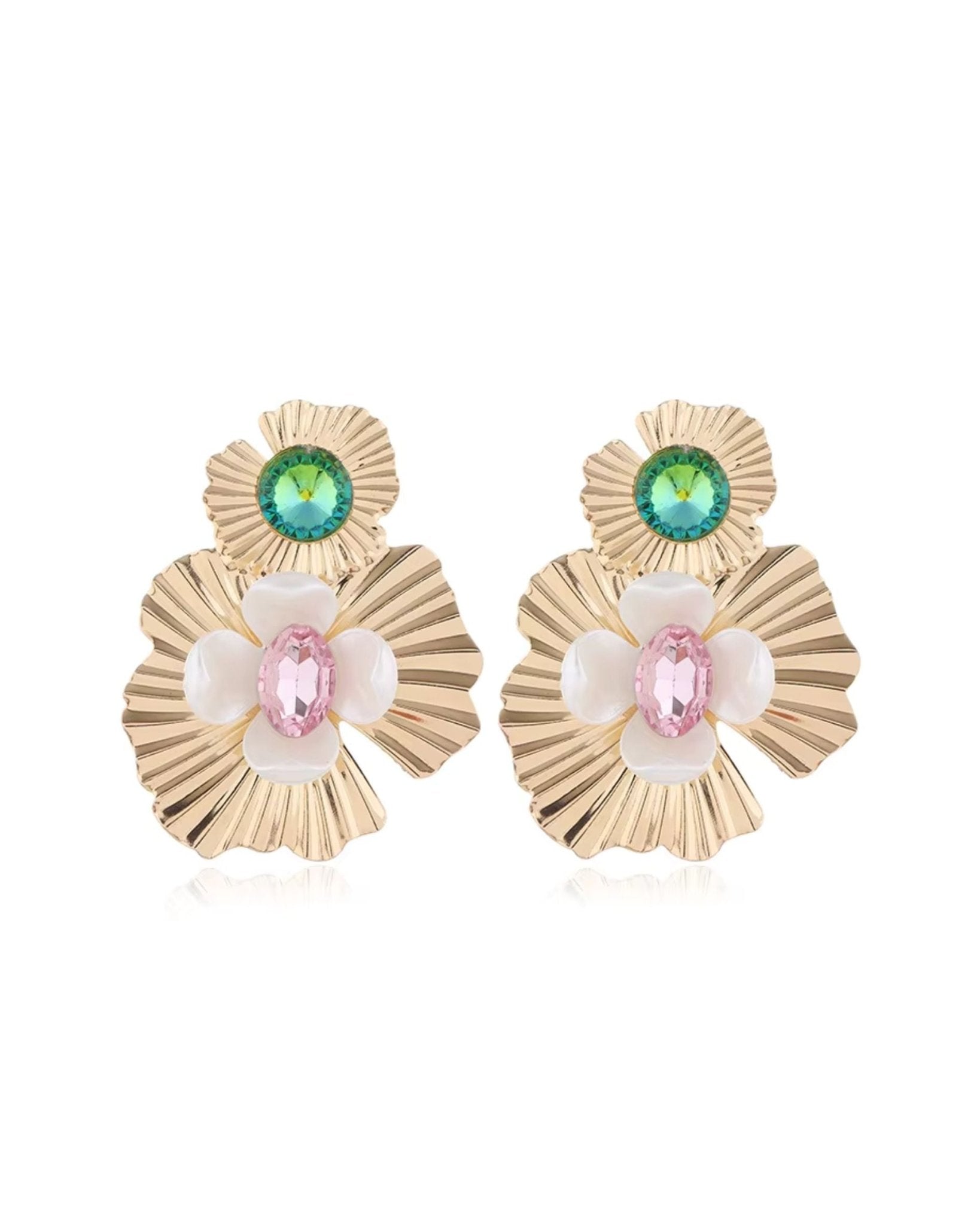 Zara Statement Earrings - Pink Gold - LINNY CO WholesaleMetals