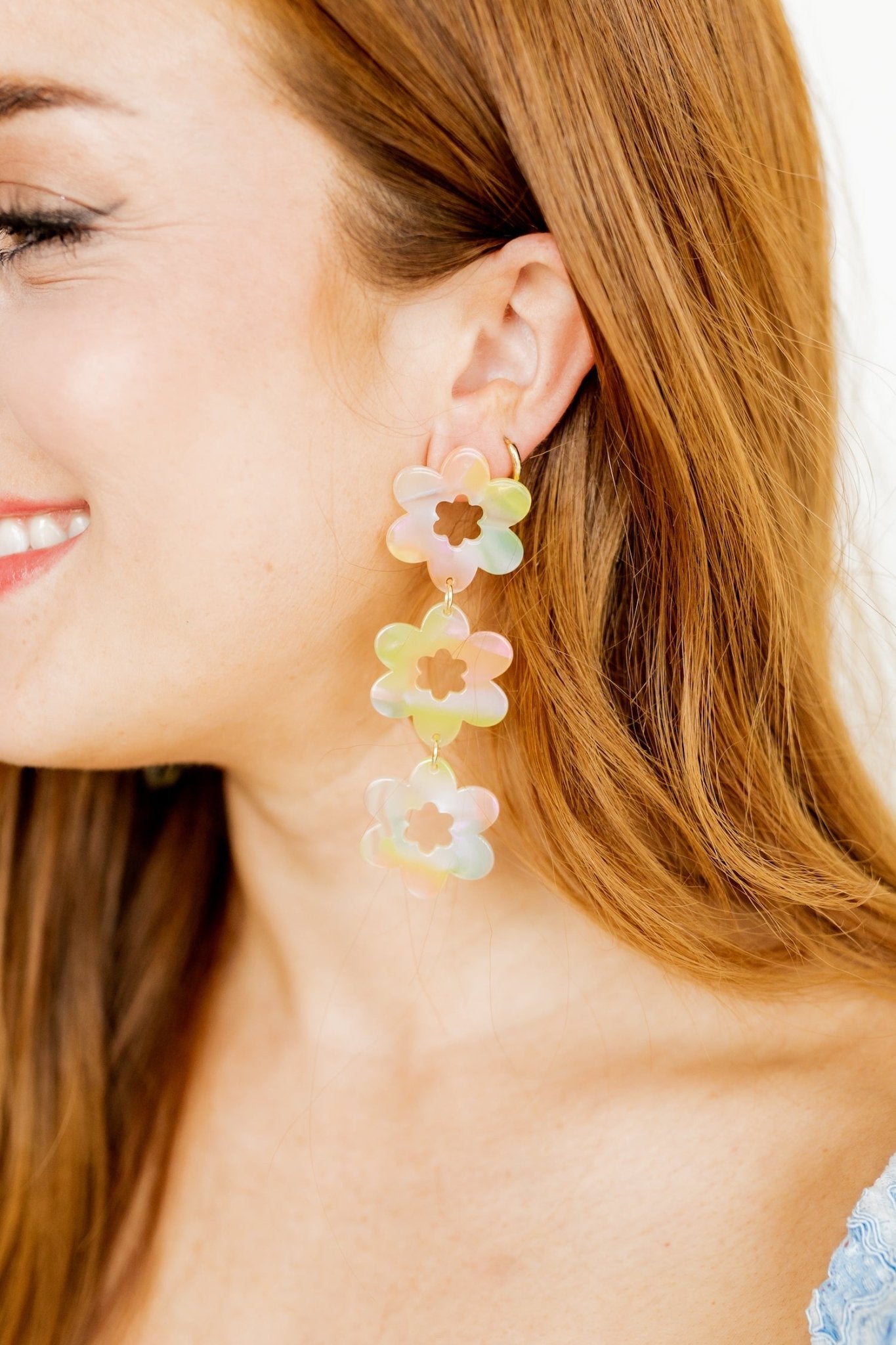 Zoey Statement Earrings - Neon Punch - LINNY CO WholesaleAcetate
