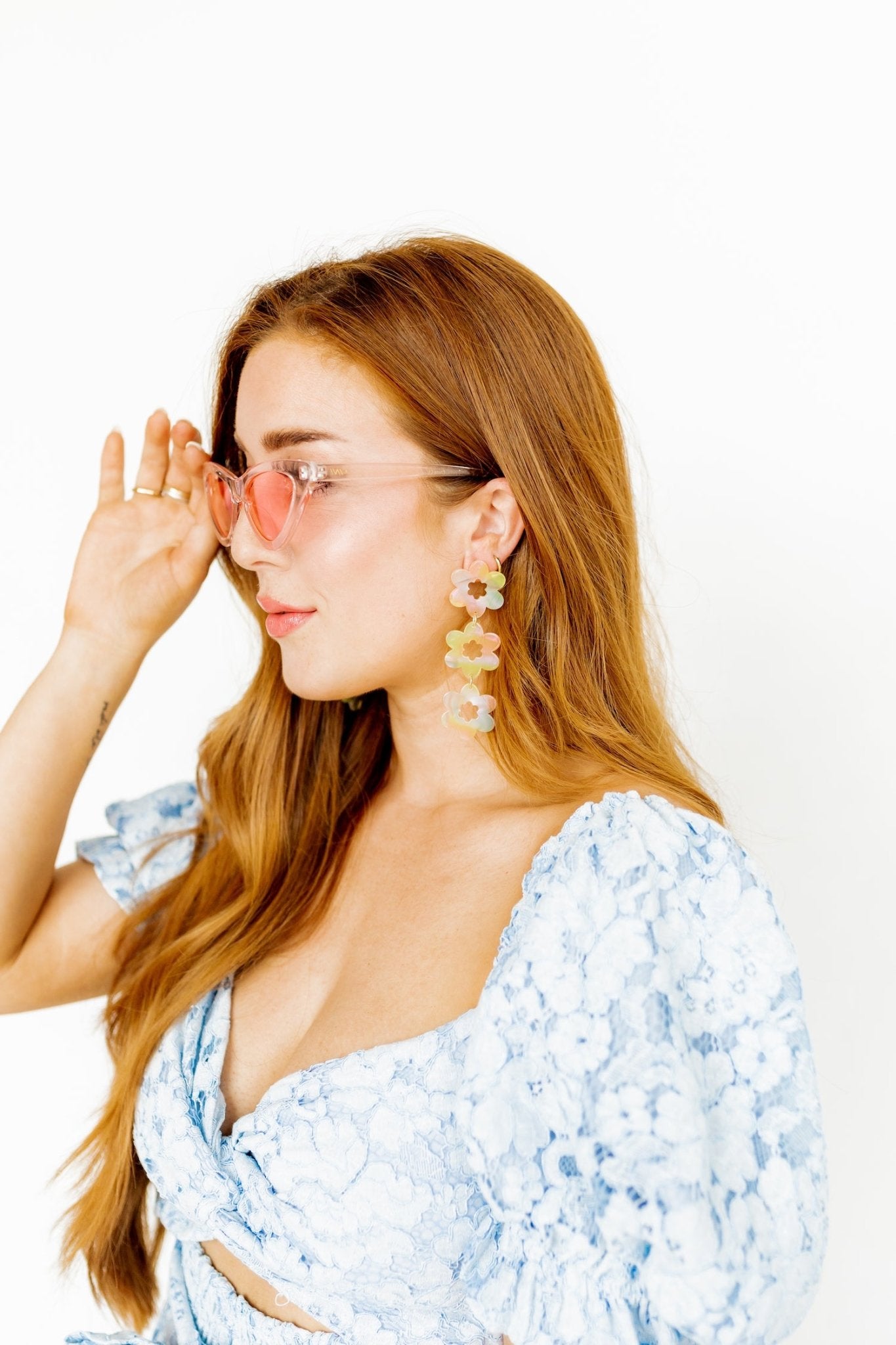 Zoey Statement Earrings - Neon Punch - LINNY CO WholesaleAcetate