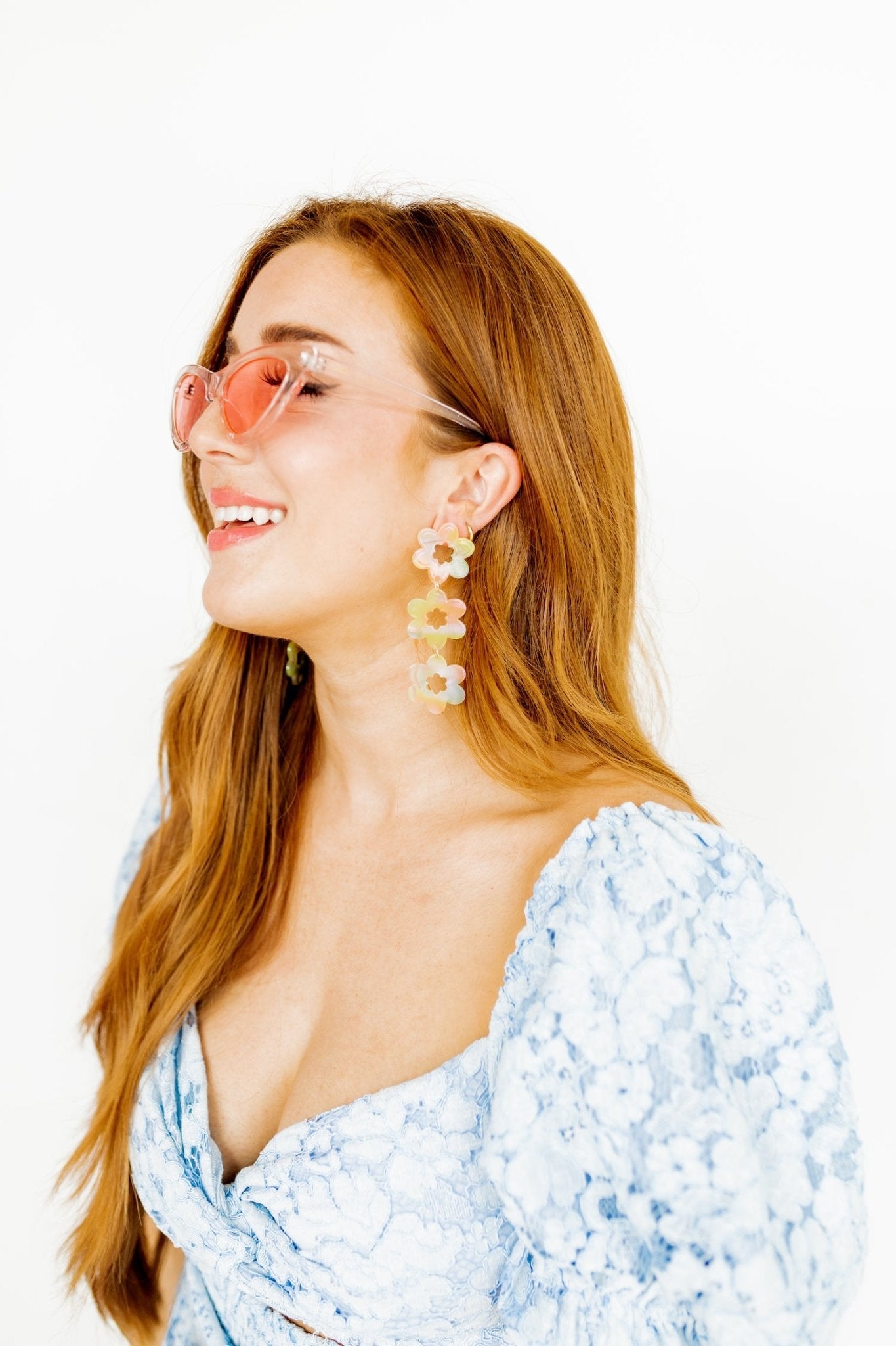 Zoey Statement Earrings - Neon Punch - LINNY CO WholesaleAcetate