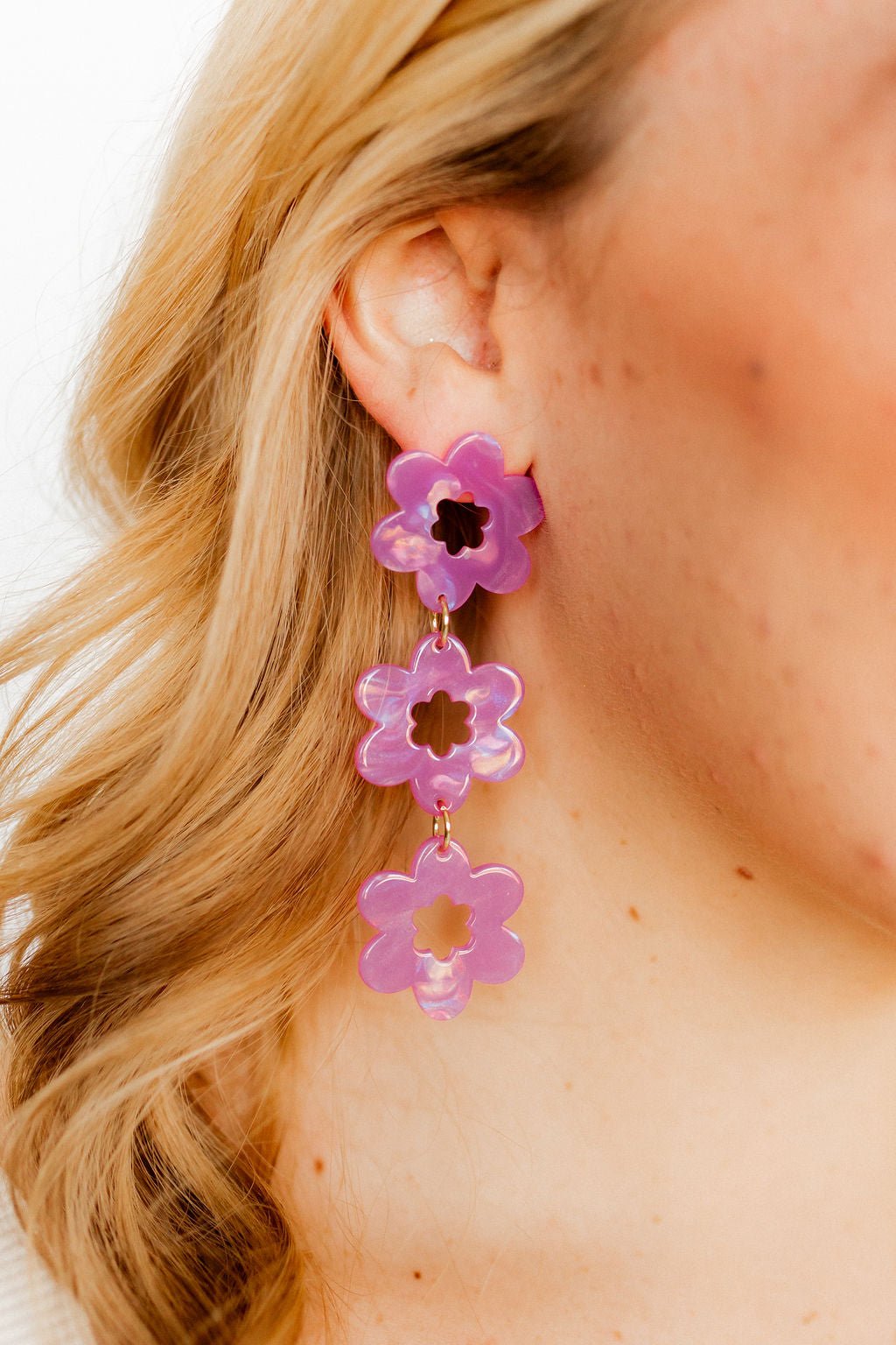 Zoey Statement Earrings - Orchid Purple - LINNY CO WholesaleAcetate