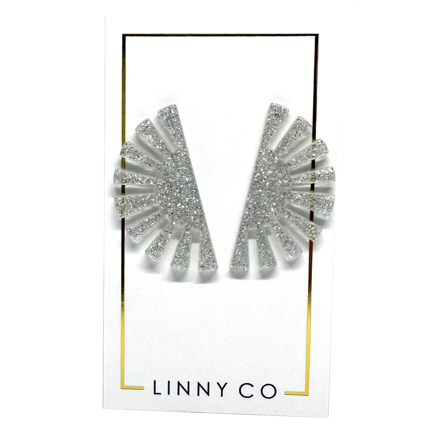 Blake - Silver Glitter - Earrings - LINNY CO WholesaleAcetate
