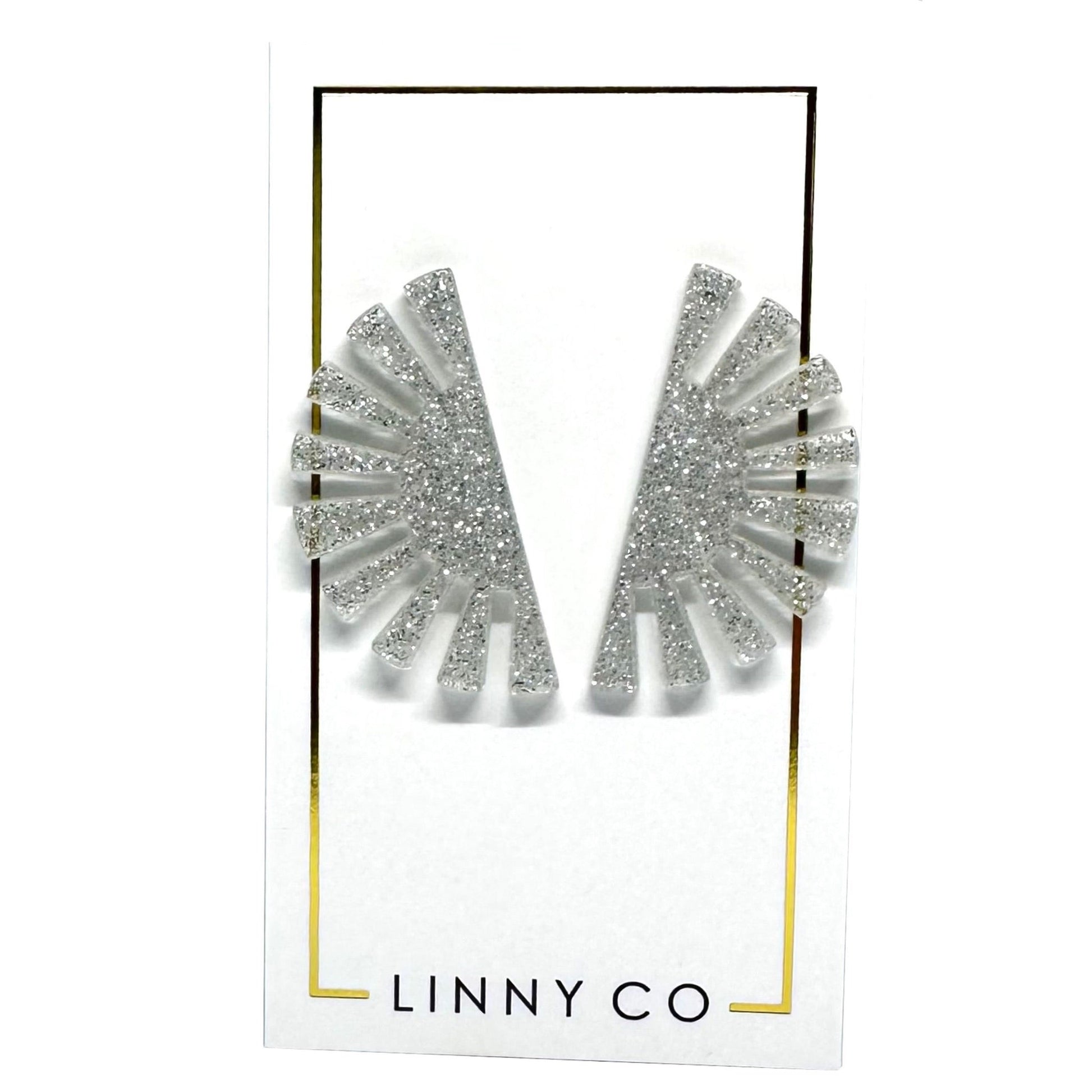 Blake - Silver Glitter - Earrings - LINNY CO WholesaleAcetate