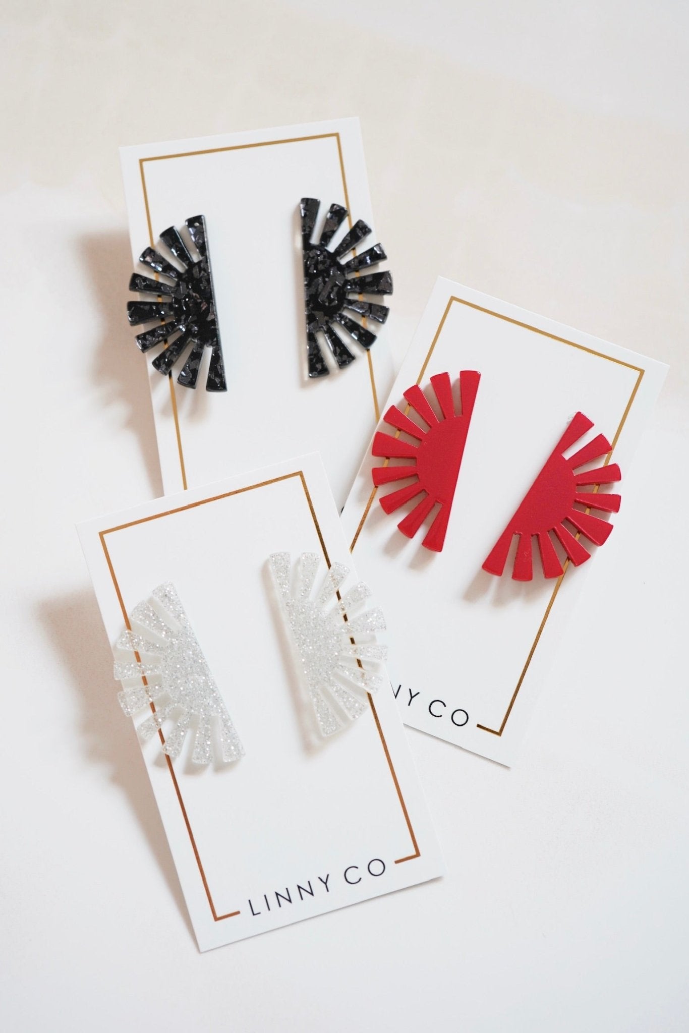 Blake - Silver Glitter - Earrings - LINNY CO WholesaleAcetate