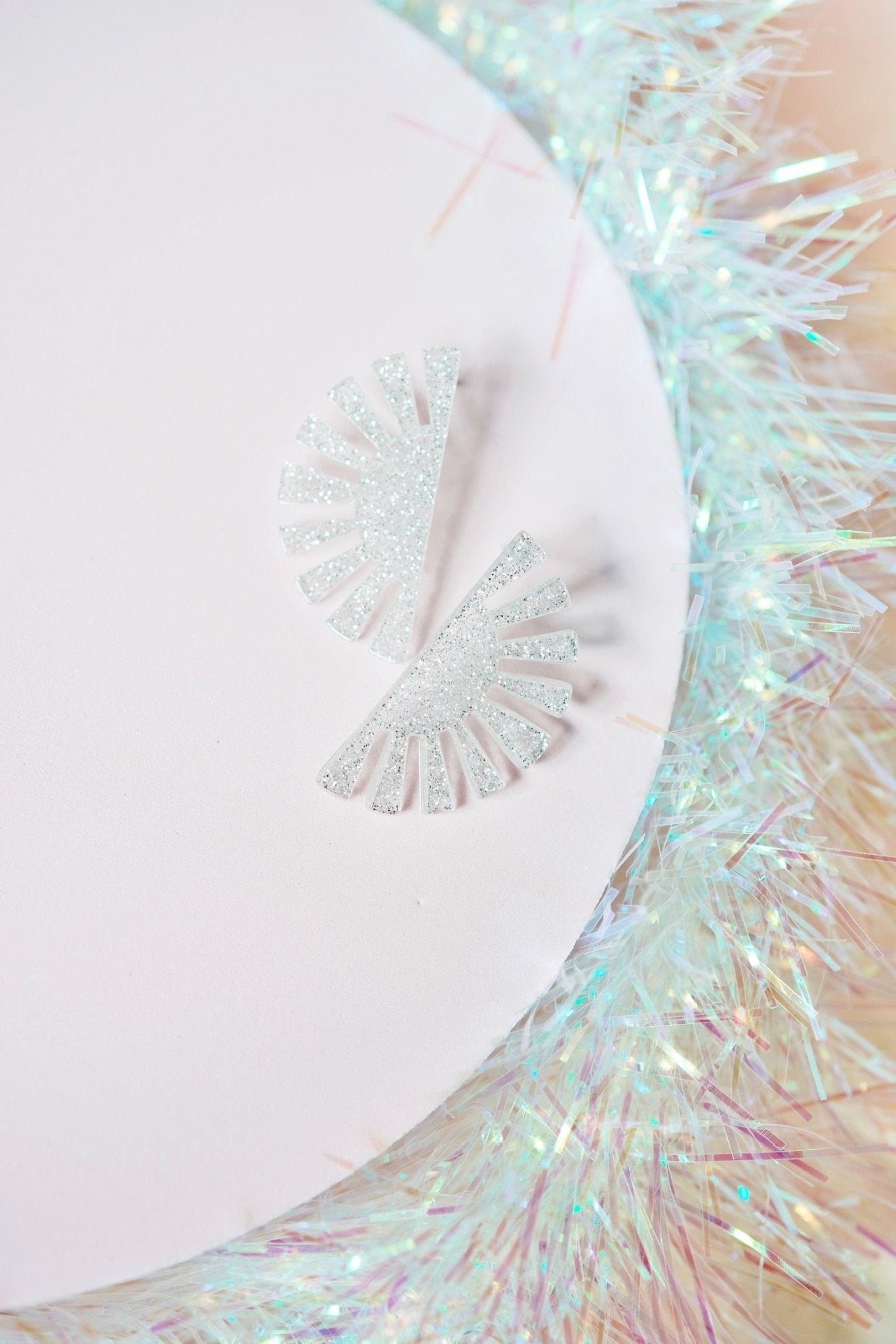 Blake - Silver Glitter - Earrings - LINNY CO WholesaleAcetate