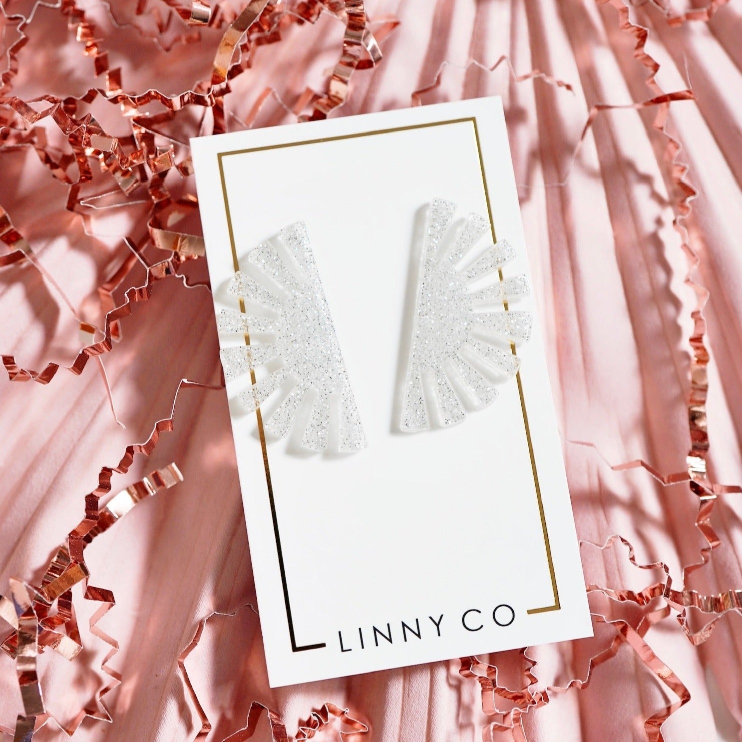 Blake - Silver Glitter - Earrings - LINNY CO WholesaleAcetate