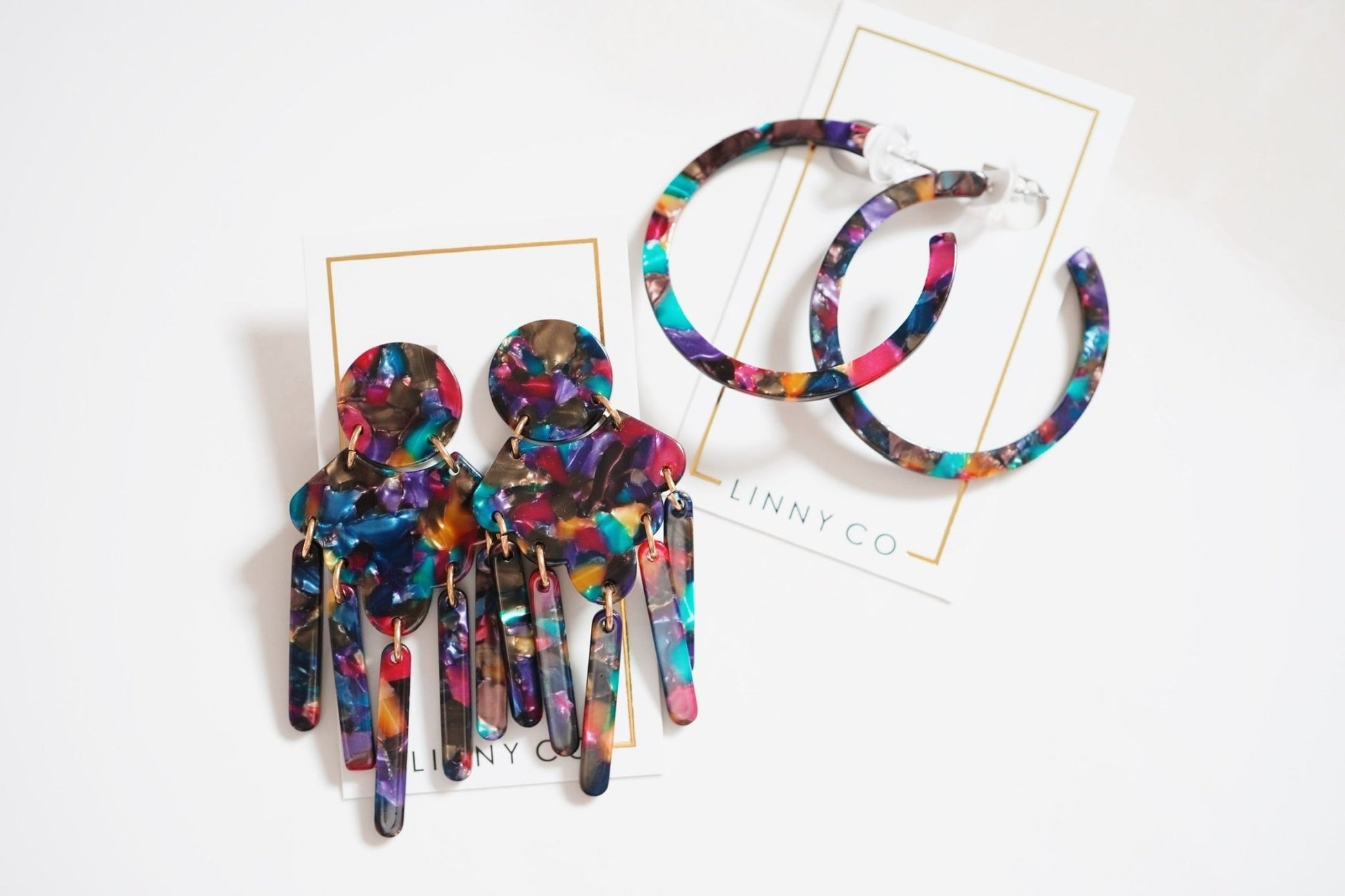 Holly Medium Hoop Earrings - Retro Camo - LINNY CO WholesaleAcetate