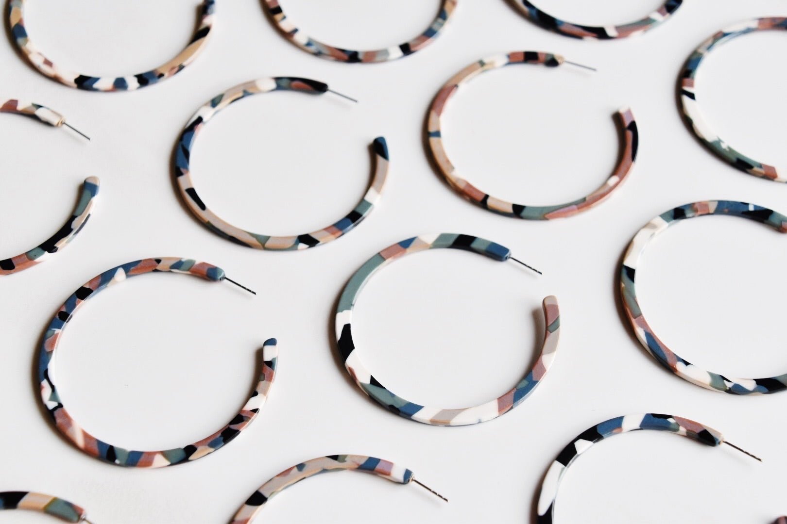 Holly Mega Hoop Earrings - Desert Camo - LINNY CO WholesaleAcetate