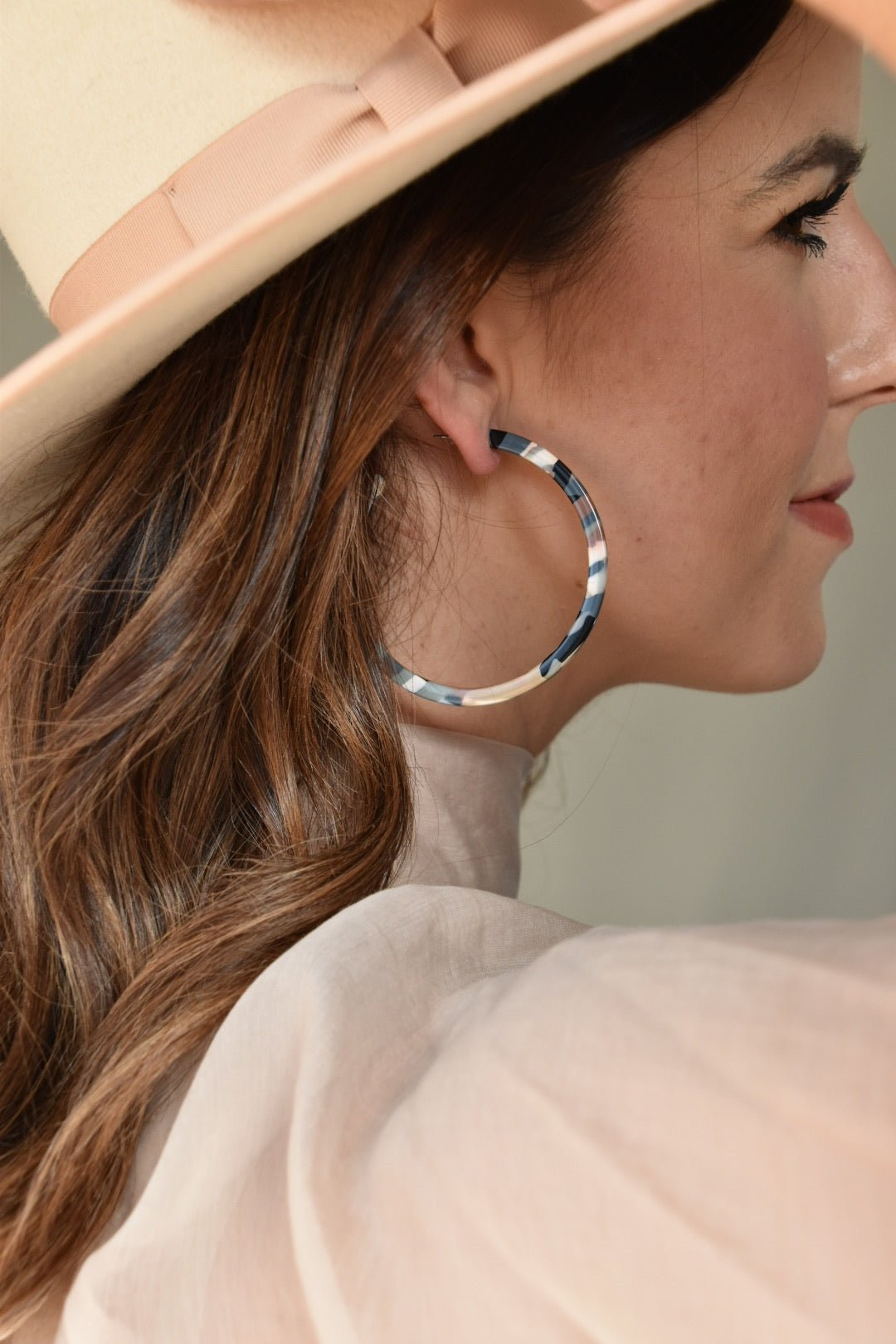 Holly Mega Hoop Earrings - Desert Camo - LINNY CO WholesaleAcetate